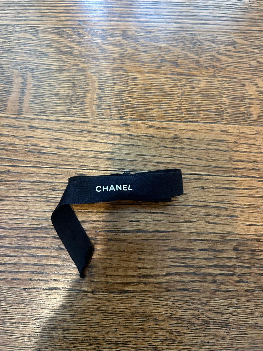 CHANEL Black Ribbon with White Logo 20 inches